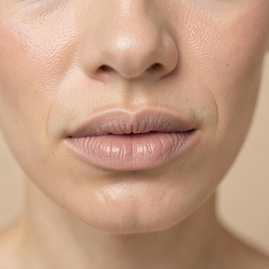 Before photo: Lip hydration & border