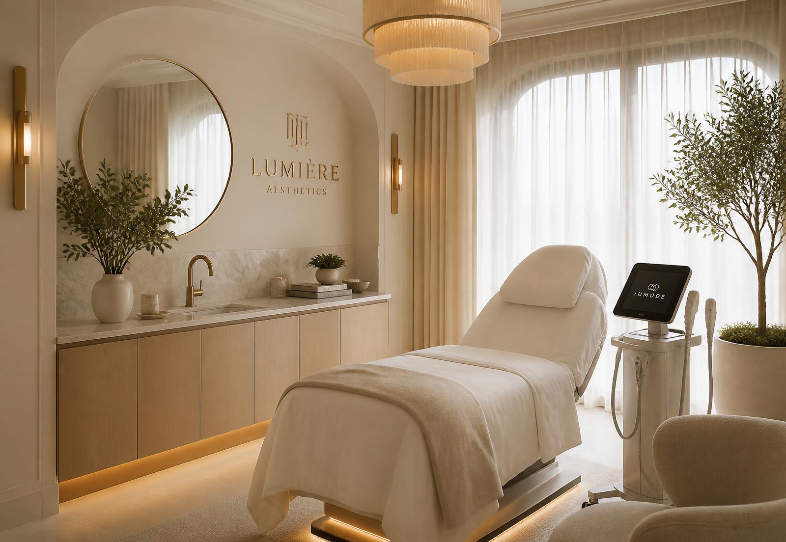 Treatment room at Lumière MedSpa in Miami with soft natural light